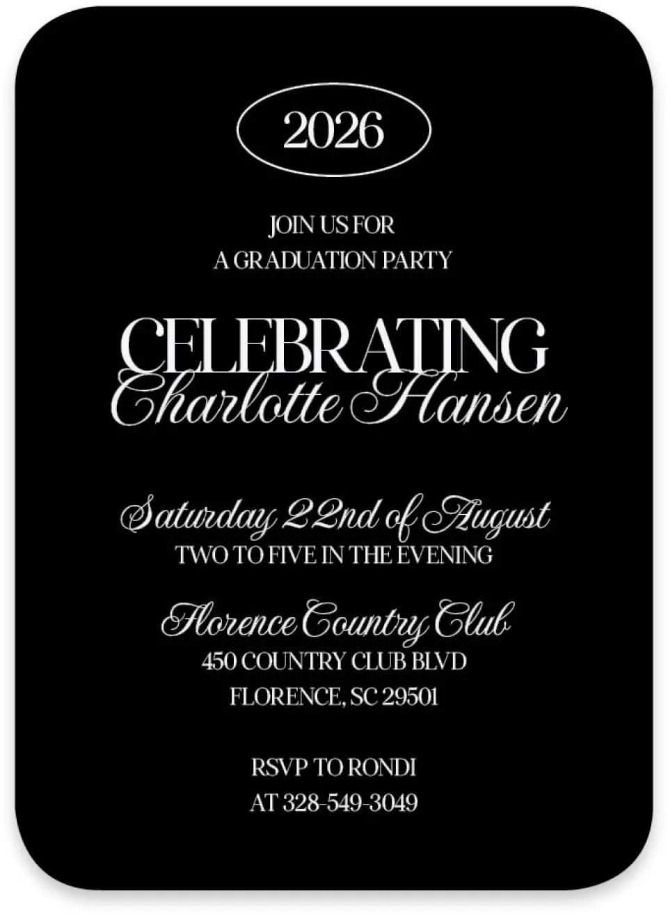 This is a 4½" x 3¼" Wedding Invitation RSVP Postcard called Retro Grad printed in full color on Luxe Satin paper