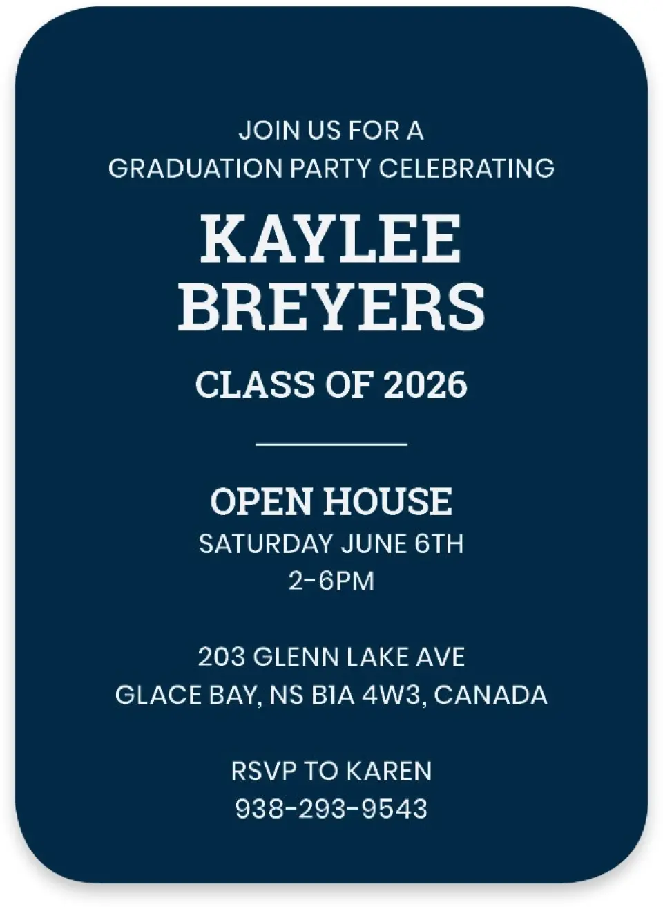 This is a 4½" x 3¼" Wedding Invitation RSVP Postcard called Sports Graduate printed in full color on Luxe Satin paper
