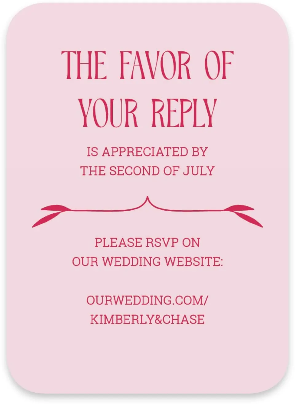 This is a 4½" x 3¼" Wedding Invitation RSVP Postcard called Nouveau Romance printed in full color with Gold foil on Luxe Satin paper