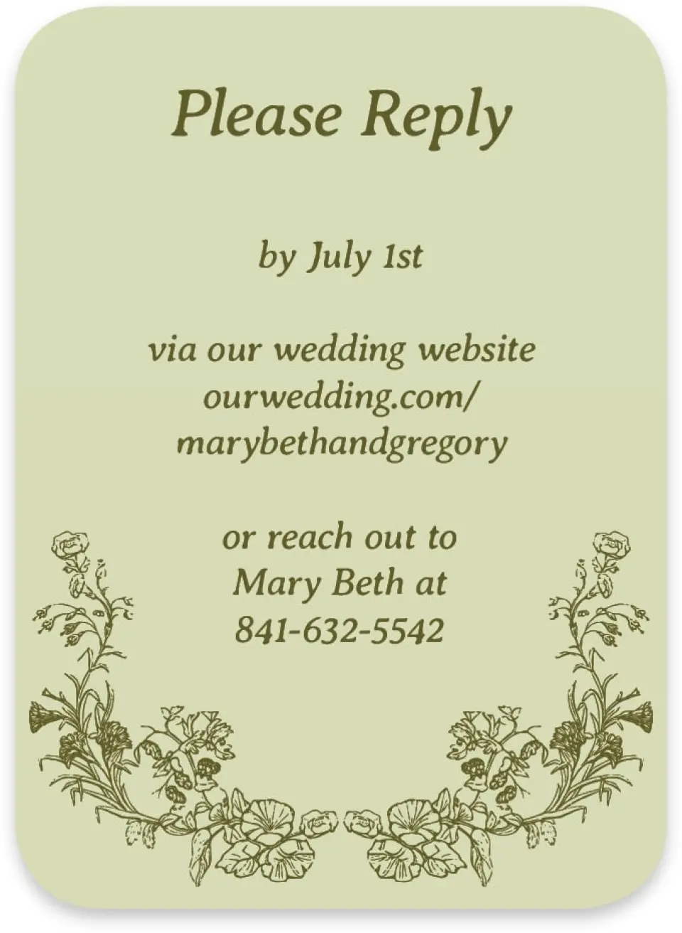 This is a 4½" x 3¼" Wedding Invitation RSVP Postcard called Vintage Chinoiserie printed in full color with Gold foil on Luxe Satin paper