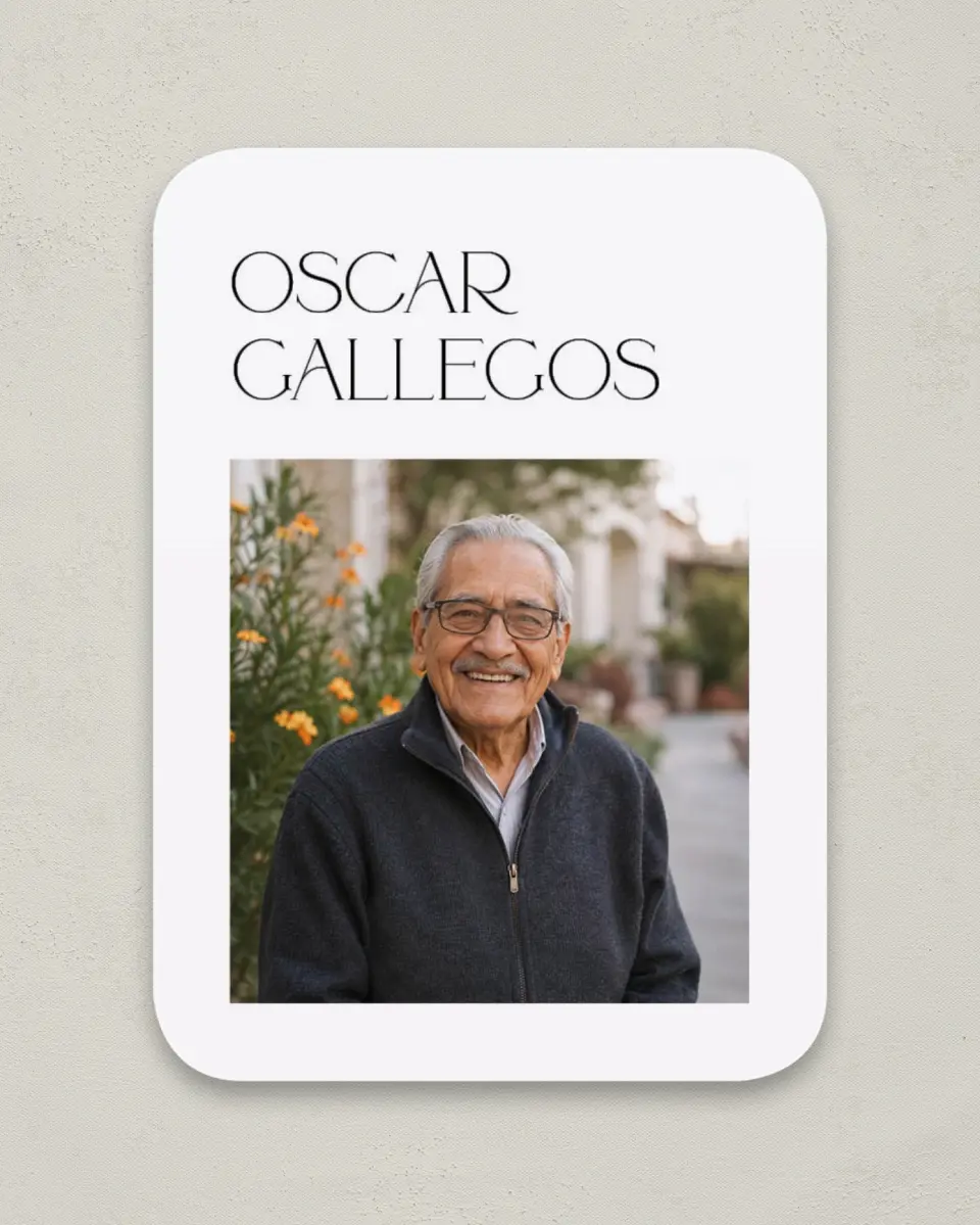 This is a 4½" x 3¼" Memorial Card called Honorable Life printed in full color on Luxe Satin paper