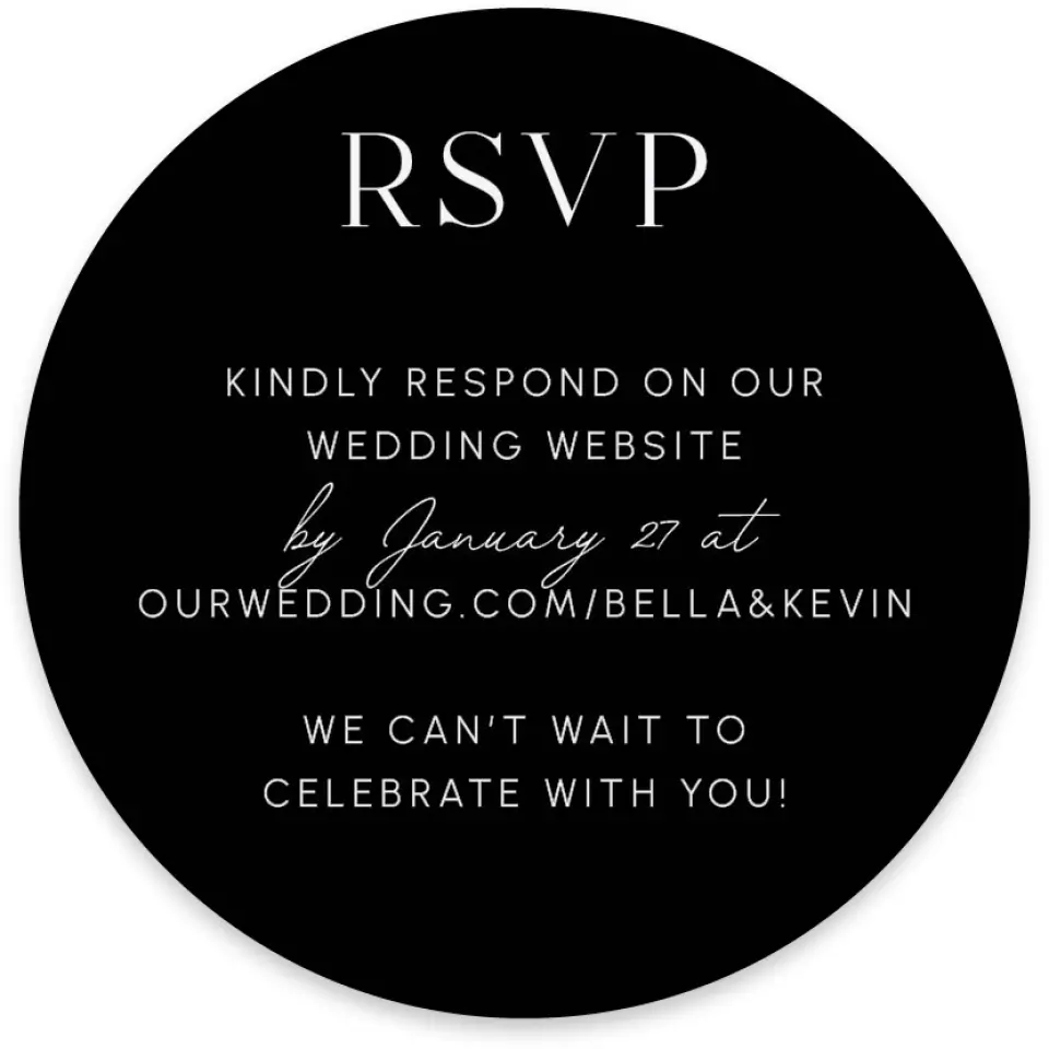 This is a 4" x 4" Wedding Invitation RSVP Postcard called The Isabella printed in full color on Luxe Satin paper