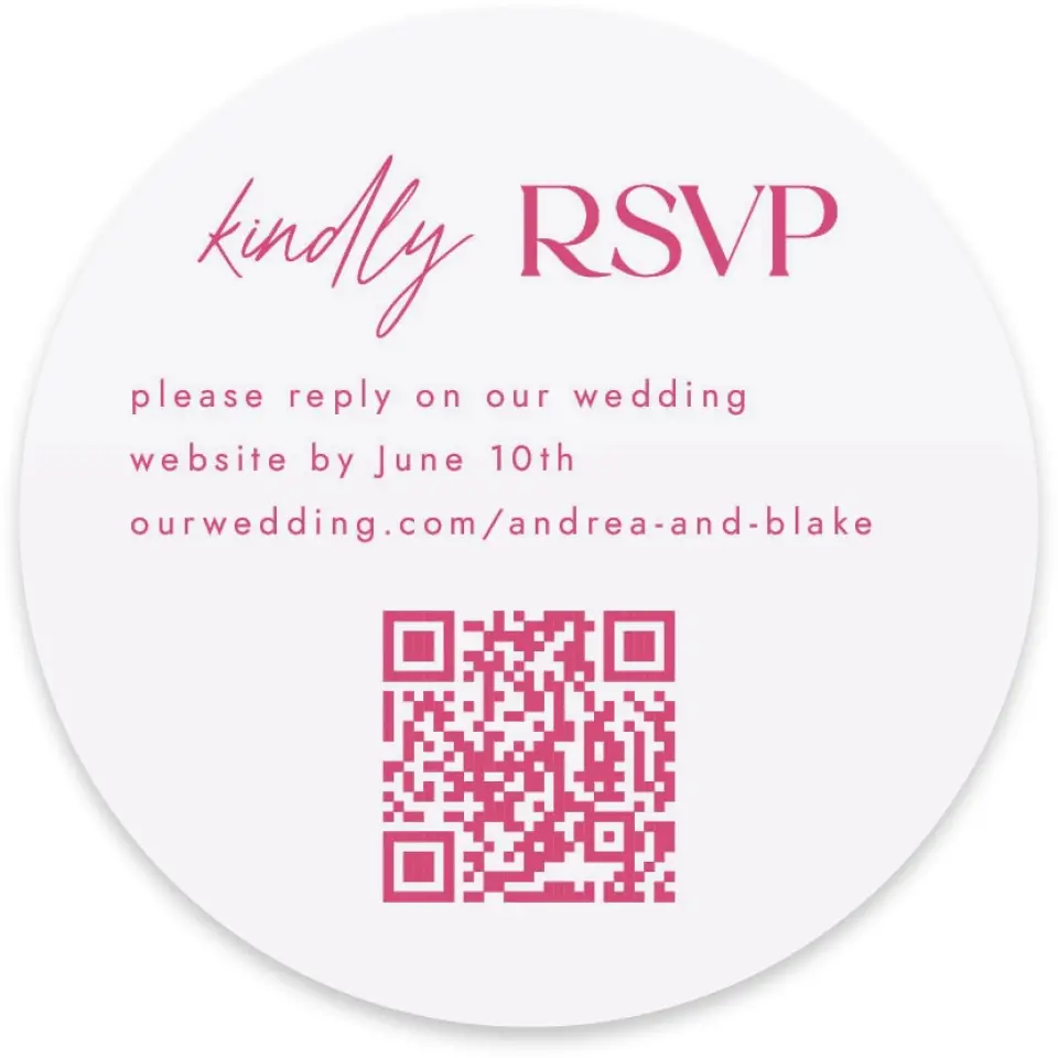 This is a 4" x 4" Wedding Invitation RSVP Postcard called The Andrea printed in full color on Luxe Satin paper