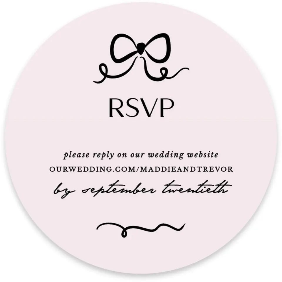 This is a 4" x 4" Wedding Invitation RSVP Postcard called The Madison printed in full color on Luxe Satin paper