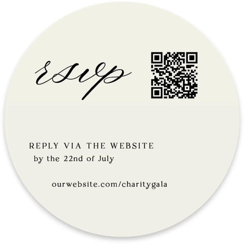 This is a 4" x 4" Wedding Invitation RSVP Postcard called Giving Grace printed in full color on Luxe Satin paper