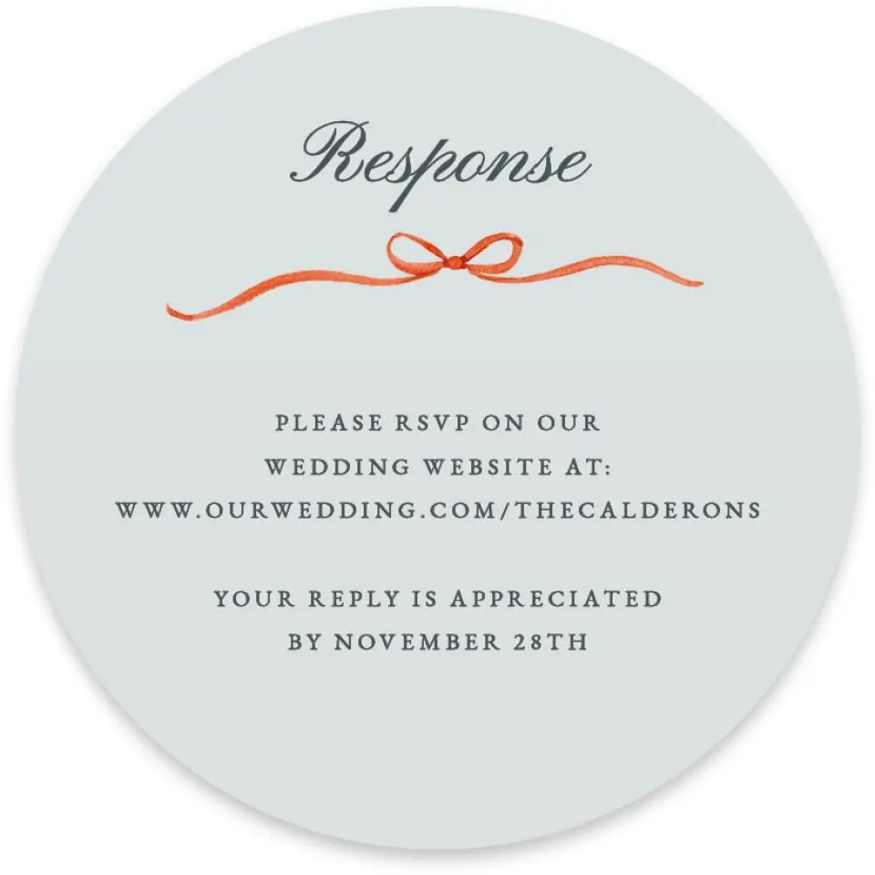 This is a 4" x 4" Wedding Invitation RSVP Postcard called Heirloom Holly printed in full color on Luxe Satin paper