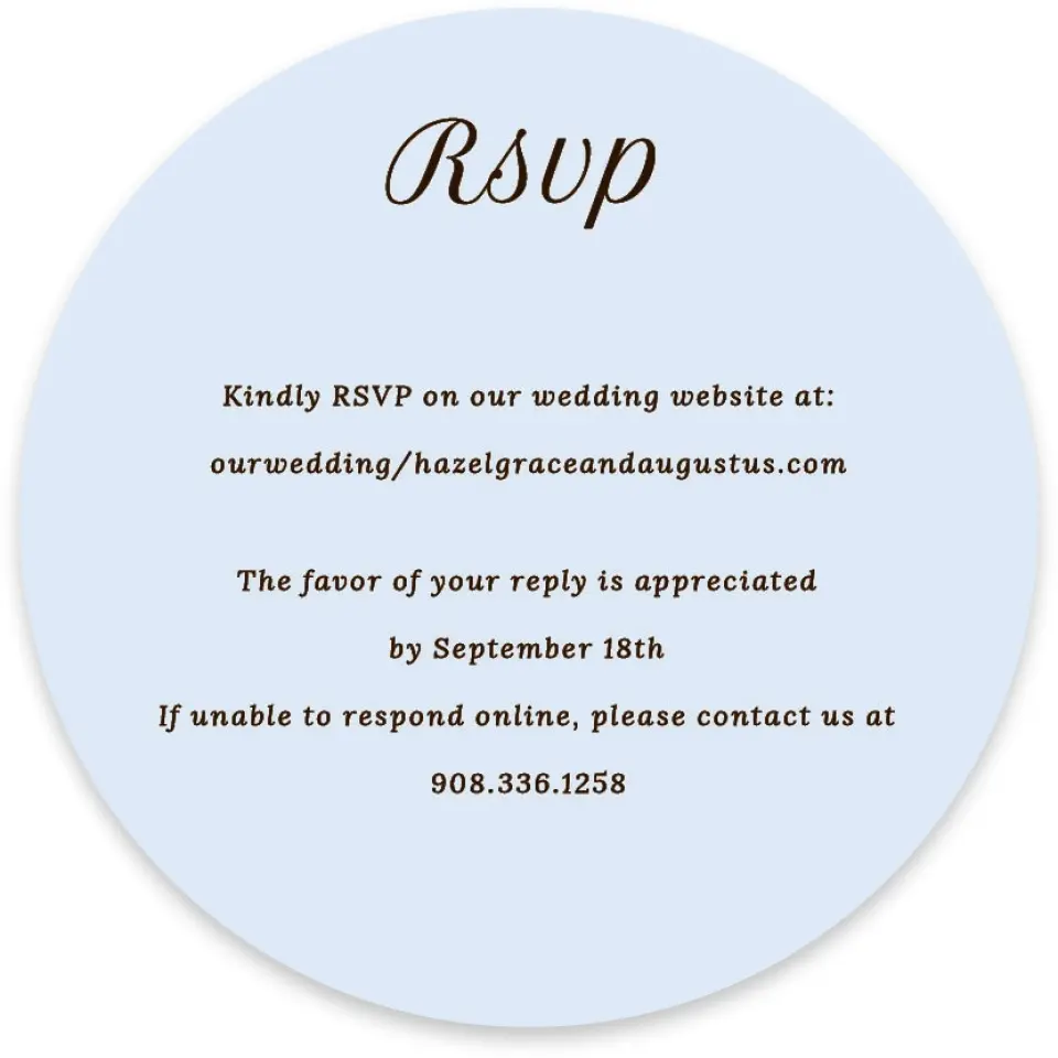 This is a 4" x 4" Wedding Invitation RSVP Postcard called Montauk printed in full color on Luxe Satin paper