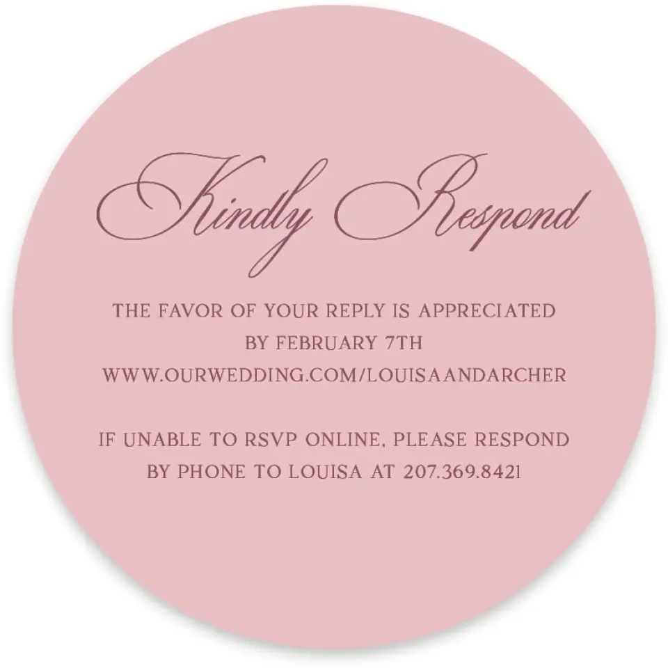 This is a 4" x 4" Wedding Invitation RSVP Postcard called Roswell printed in full color on Luxe Satin paper