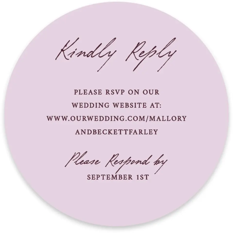 This is a 4" x 4" Wedding Invitation RSVP Postcard called Ivyhill printed in full color on Luxe Satin paper