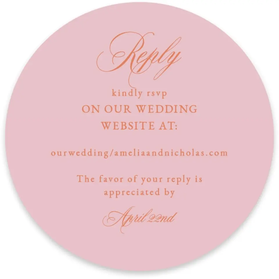 This is a 4" x 4" Wedding Invitation RSVP Postcard called Forever Favorite printed in full color on Luxe Satin paper