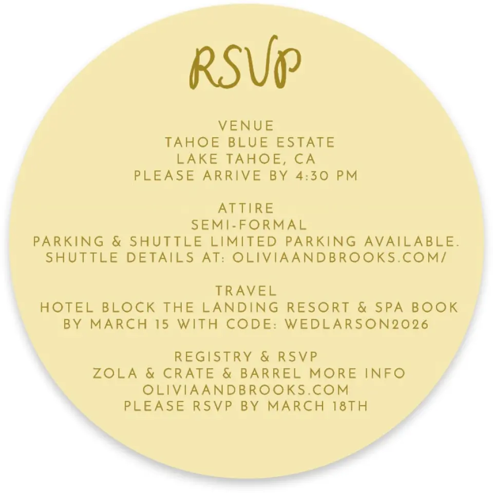 This is a 4" x 4" Wedding Invitation RSVP Postcard called Scalloped Elegance printed in full color on Luxe Satin paper
