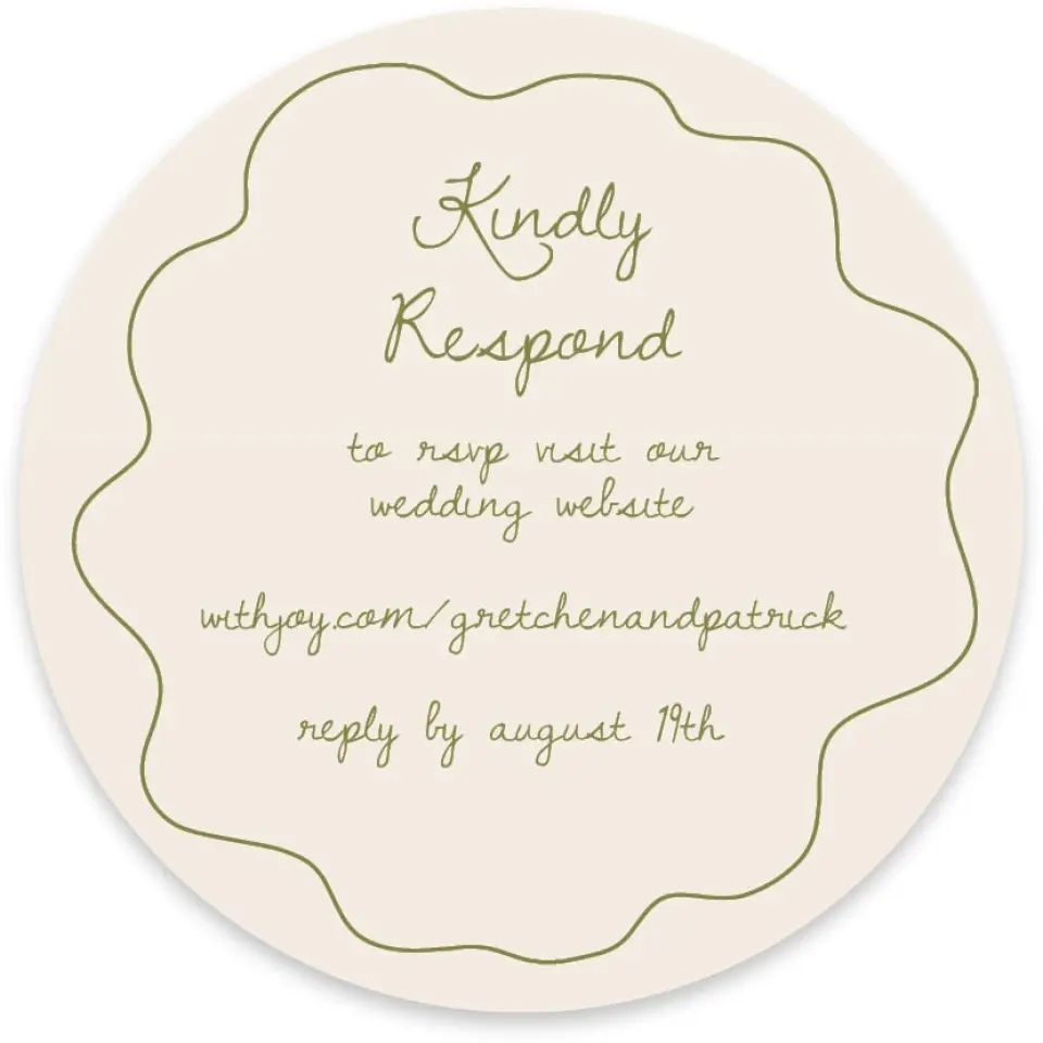 This is a 4" x 4" Wedding Invitation RSVP Postcard called Soft Garden Vows printed in full color with Silver foil on Luxe Satin paper