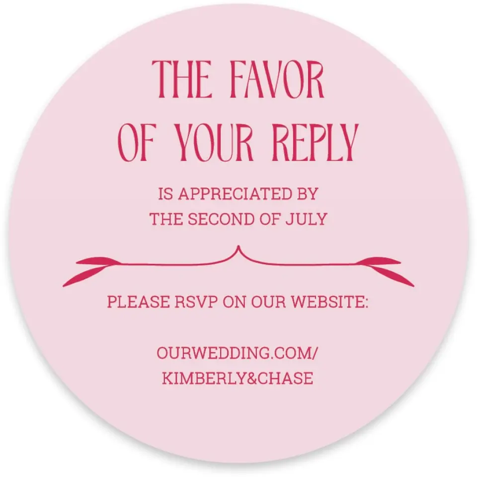 This is a 4" x 4" Wedding Invitation RSVP Postcard called Nouveau Romance printed in full color with Gold foil on Luxe Satin paper