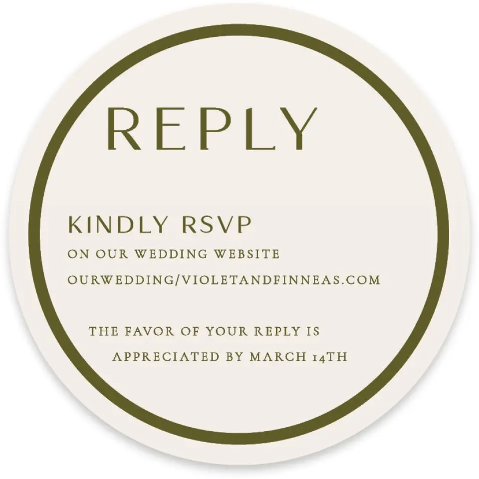 This is a 4" x 4" Wedding Invitation RSVP Postcard called Delicate Love printed in full color with Gold foil on Luxe Satin paper