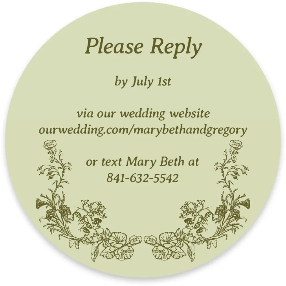 This is a 4" x 4" Wedding Invitation RSVP Postcard called Vintage Chinoiserie printed in full color with Gold foil on Luxe Satin paper