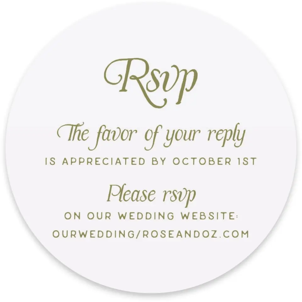 This is a 4" x 4" Wedding Invitation RSVP Postcard called The Rosemary printed in full color on Luxe Satin paper