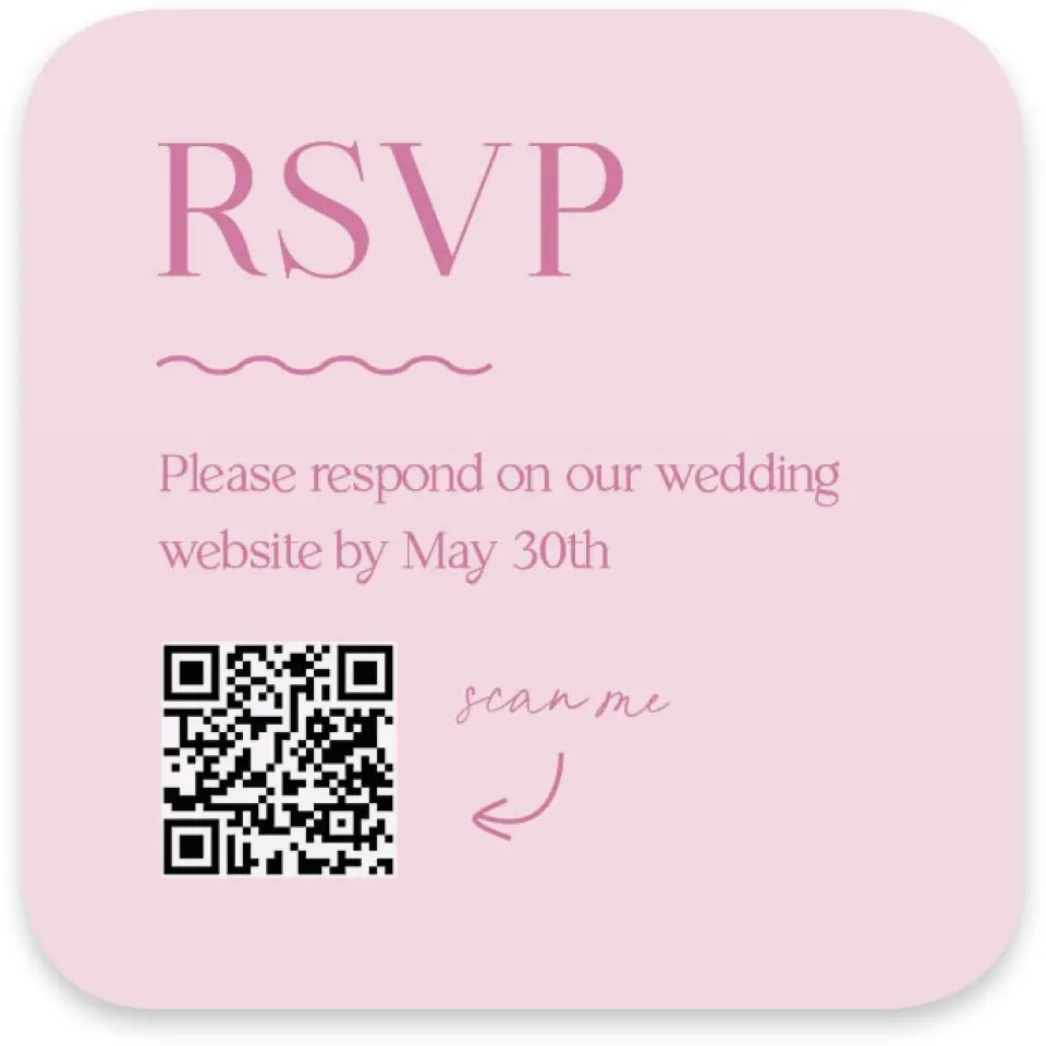 This is a 3¼" x 3¼" Wedding Invitation RSVP Postcard called The Taylor printed in full color on Luxe Satin paper