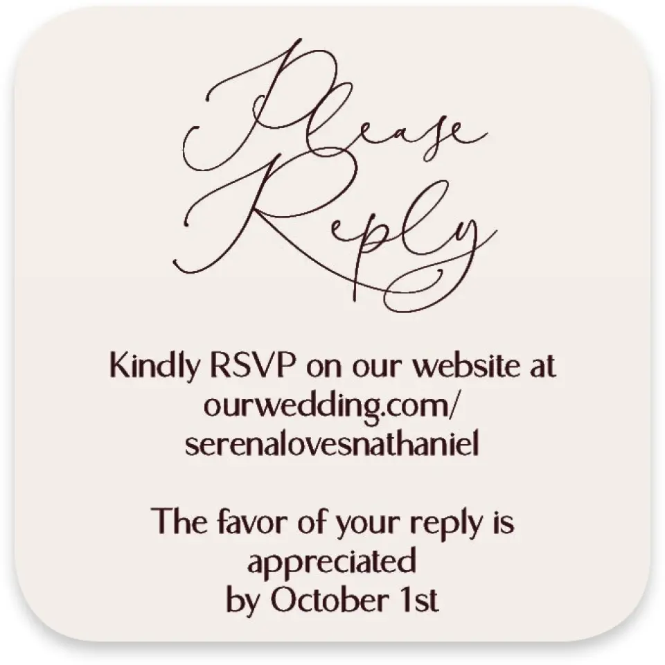 This is a 3¼" x 3¼" Wedding Invitation RSVP Postcard called Fall Florals printed in full color with Rose Gold foil on Luxe Satin paper