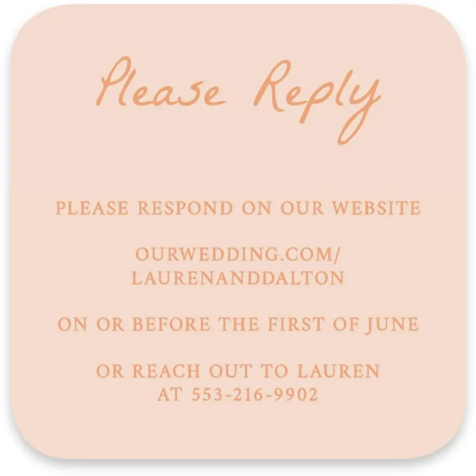 This is a 3¼" x 3¼" Wedding Invitation RSVP Postcard called Ever After Blooms printed in full color on Luxe Satin paper