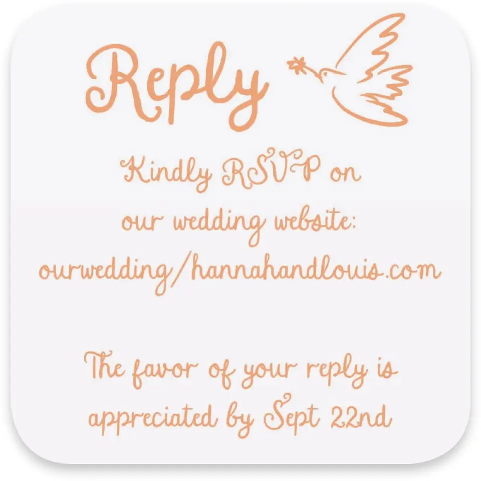 This is a 3¼" x 3¼" Wedding Invitation RSVP Postcard called Wavy Love printed in full color with Silver foil on Luxe Satin paper