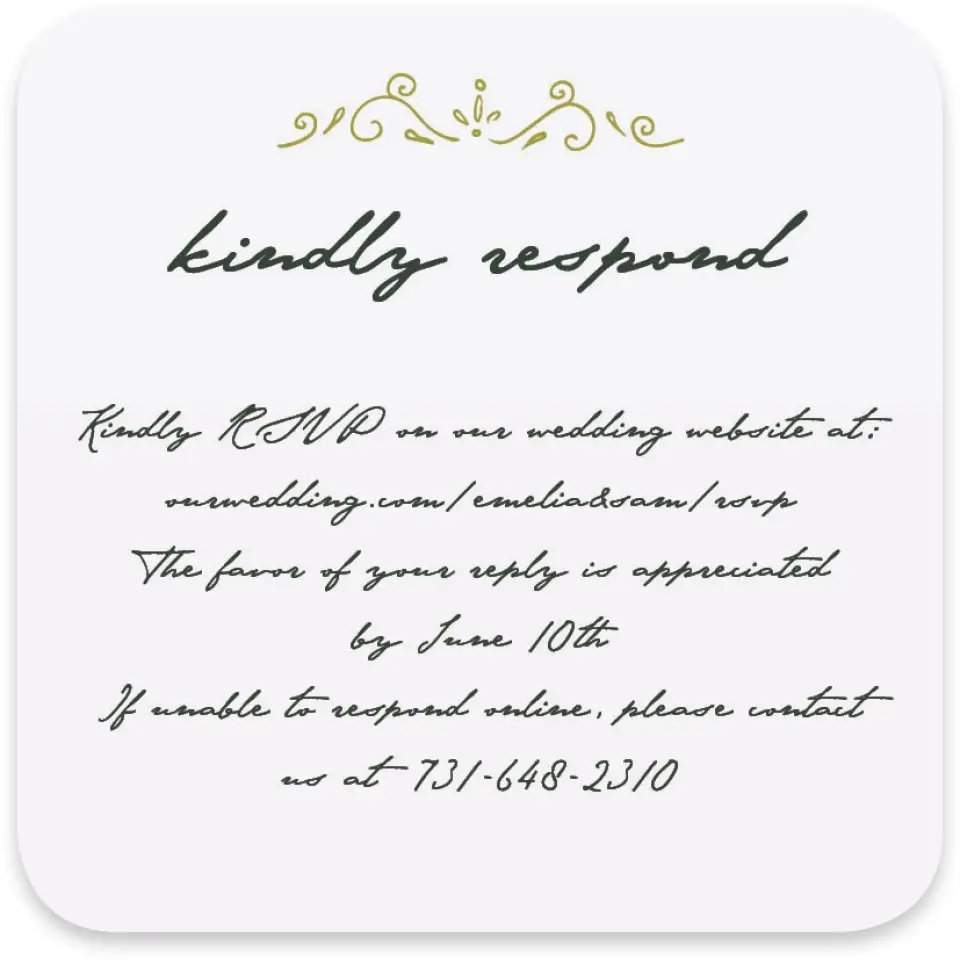 This is a 4" x 4" Wedding Invitation RSVP Postcard called With Love printed in full color on Luxe Satin paper