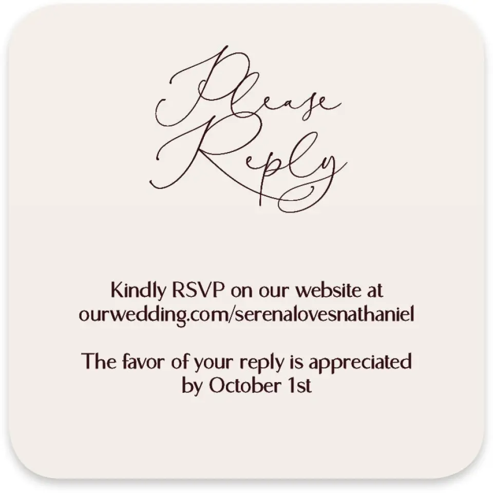This is a 4" x 4" Wedding Invitation RSVP Postcard called Fall Florals printed in full color on Luxe Satin paper