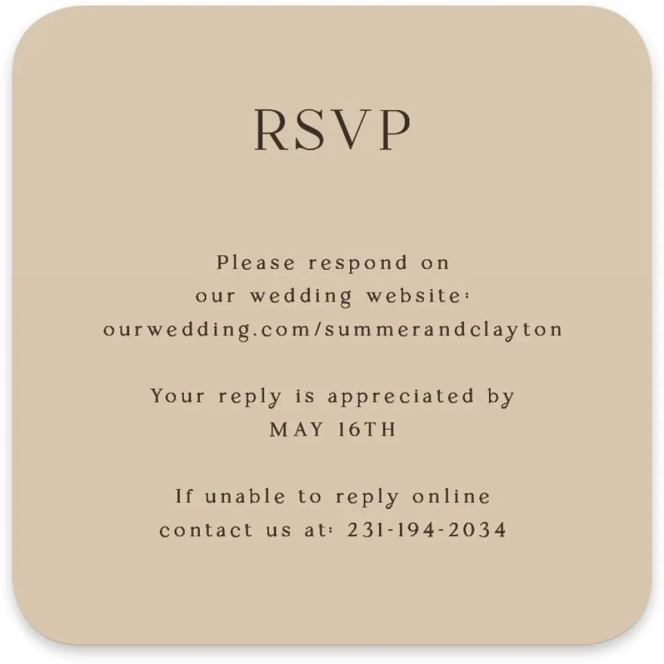 This is a 4" x 4" Wedding Invitation RSVP Postcard called Beacon of Love printed in full color on Luxe Satin paper