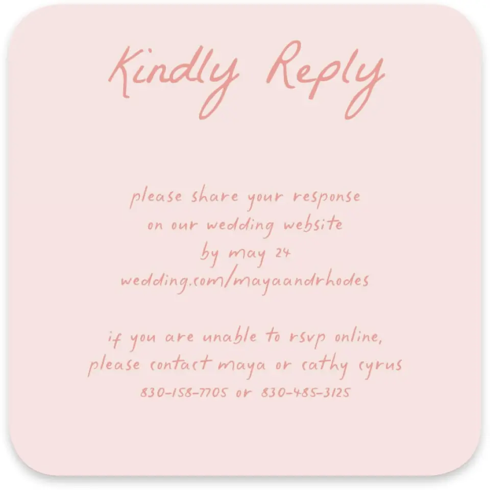 This is a 4" x 4" Wedding Invitation RSVP Postcard called Maritime Vows printed in full color on Luxe Satin paper