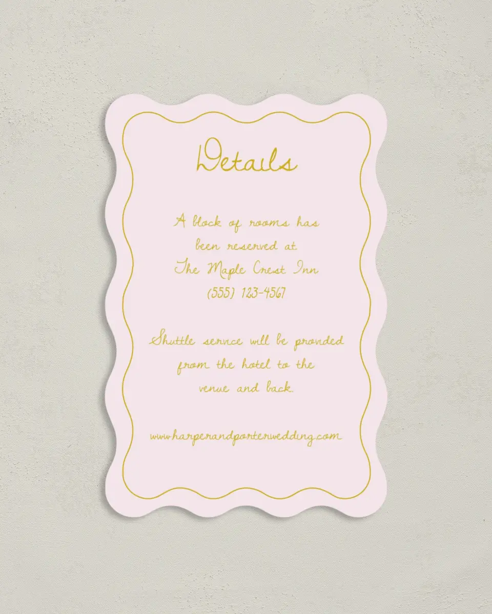 This is a 4" x 6" Wedding Invitation Enclosure Card called Forever Bud printed in full color on Luxe Satin paper