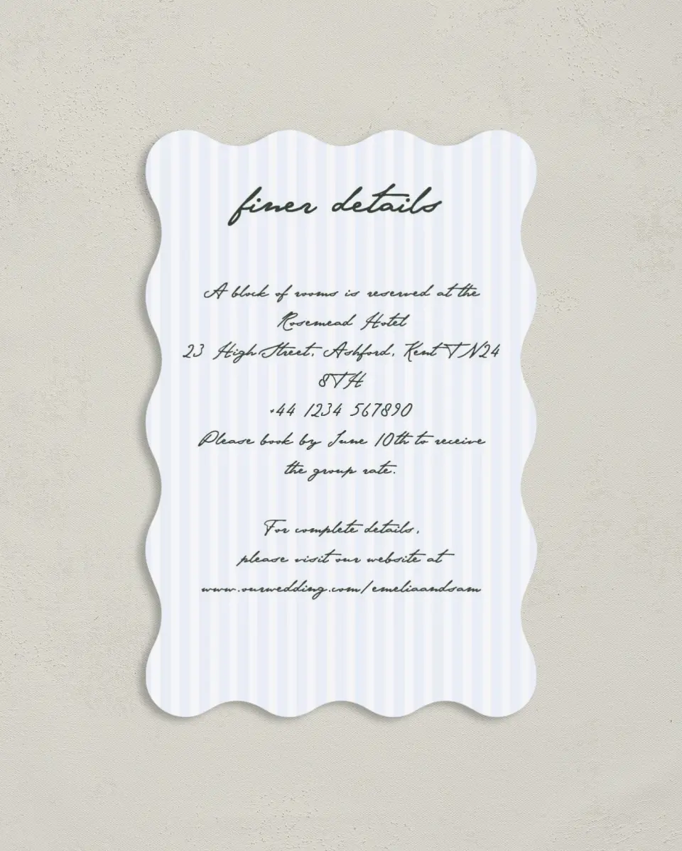 This is a 4" x 6" Wedding Invitation Enclosure Card called With Love printed in full color on Luxe Satin paper