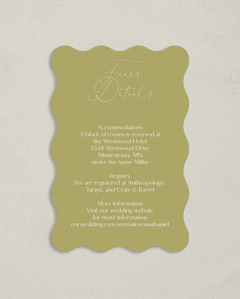 This is a 4" x 6" Wedding Invitation Enclosure Card called Fall Florals printed in full color on Luxe Satin paper