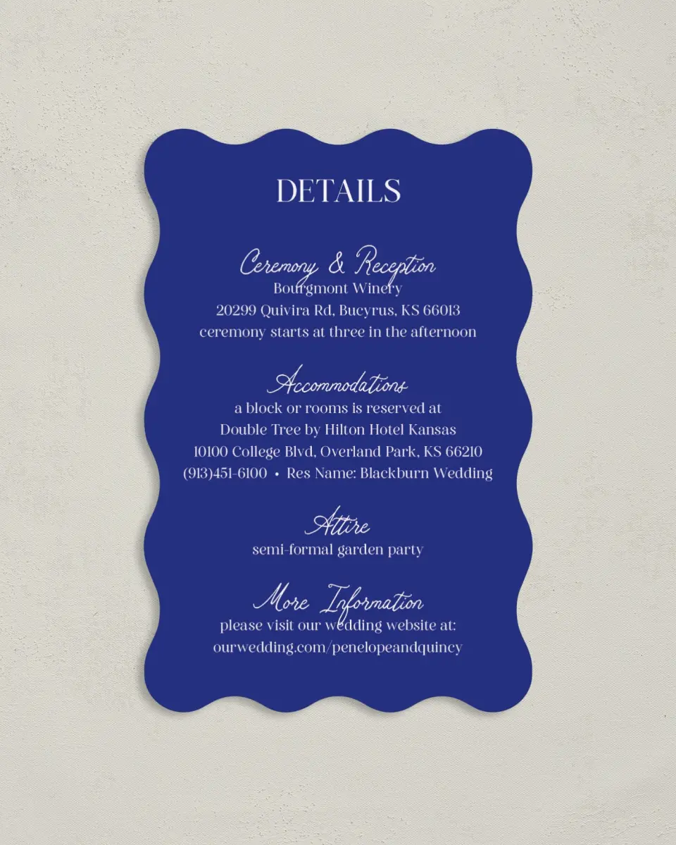 This is a 4" x 6" Wedding Invitation Enclosure Card called Storybook Garden printed in full color on Luxe Satin paper
