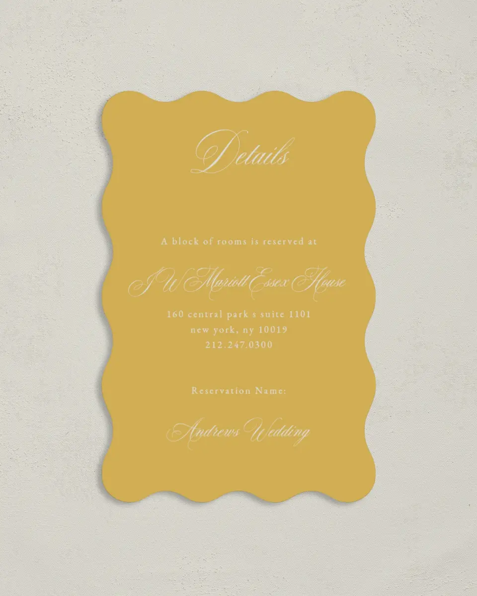 This is a 4" x 6" Wedding Invitation Enclosure Card called Forever Favorite printed in full color on Luxe Satin paper
