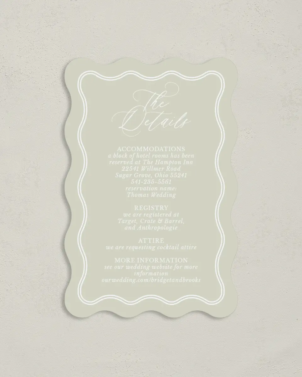 This is a 4" x 6" Wedding Invitation Enclosure Card called Timeless Tulips printed in full color on Luxe Satin paper