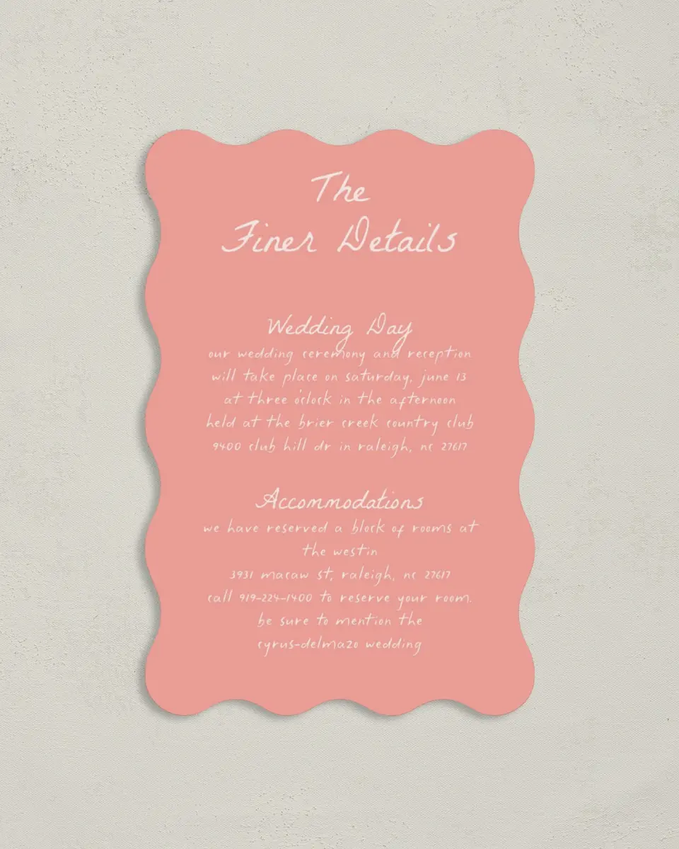 This is a 4" x 6" Wedding Invitation Enclosure Card called Maritime Vows printed in full color on Luxe Satin paper