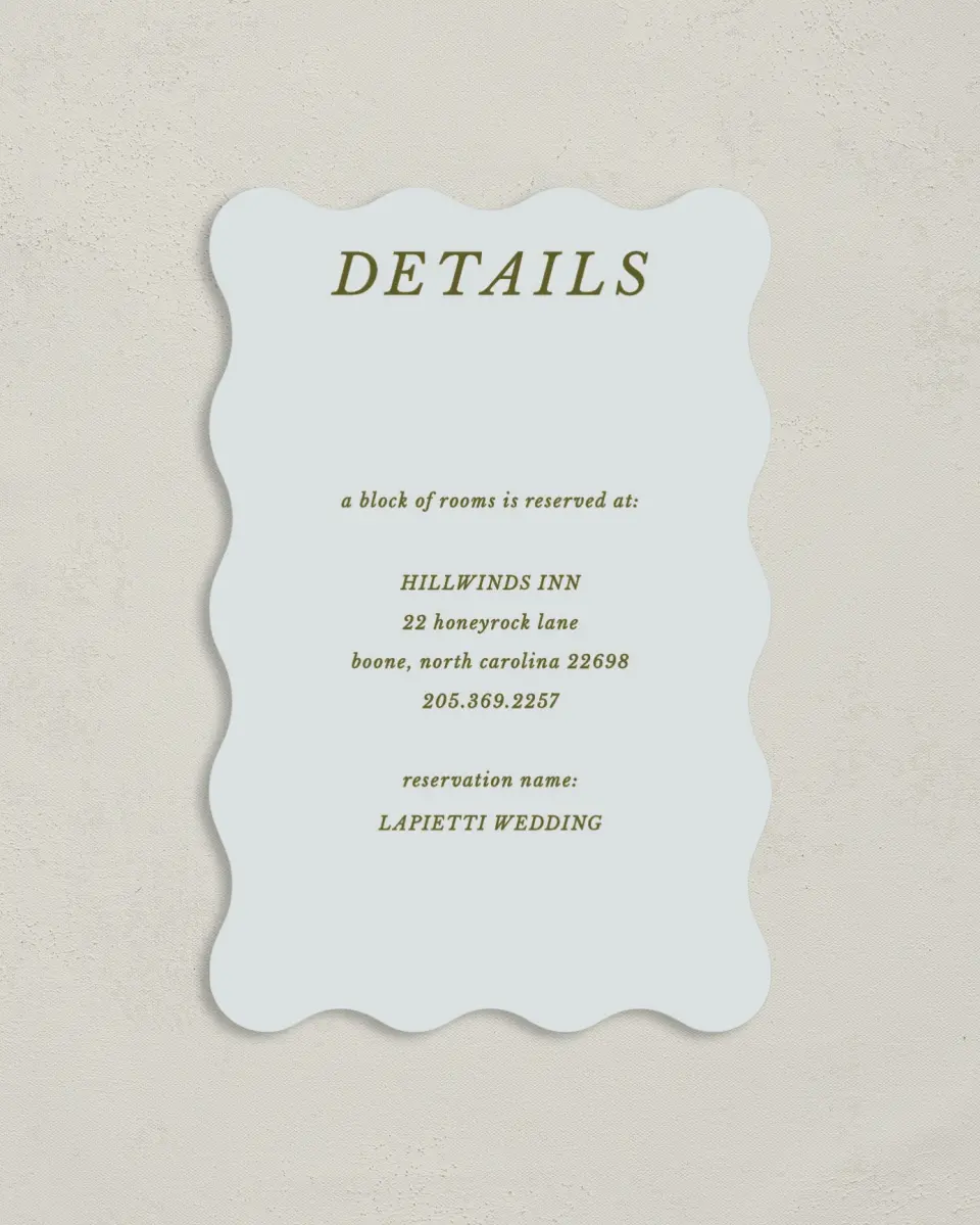 This is a 4" x 6" Wedding Invitation Enclosure Card called Love You Forever printed in full color on Luxe Satin paper