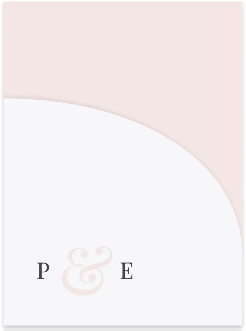 This is a 5¼" x 7.125" Folded Stacked Wedding Invitation called Floral Outline printed in full color on Luxe Satin (coated) paper