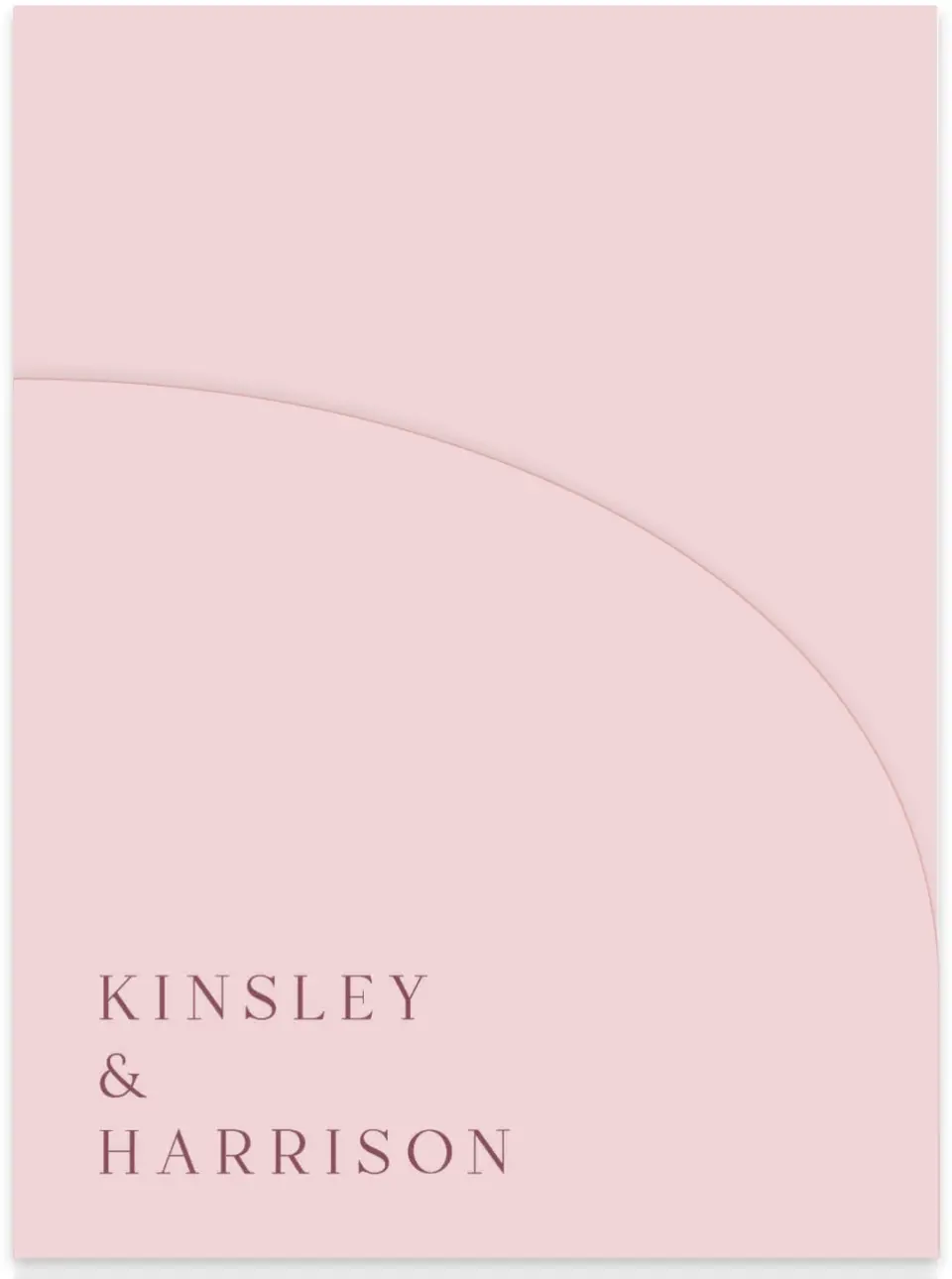 This is a 5¼" x 7.125" Folded Stacked Wedding Invitation called The Kinsley printed in full color on Luxe Satin (coated) paper