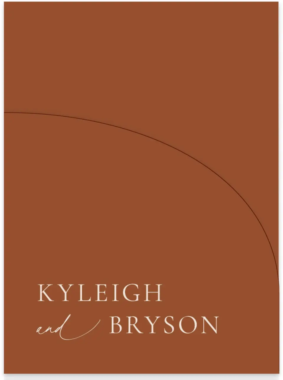 This is a 5¼" x 7.125" Folded Stacked Wedding Invitation called The Kyleigh printed in full color on Luxe Satin (coated) paper