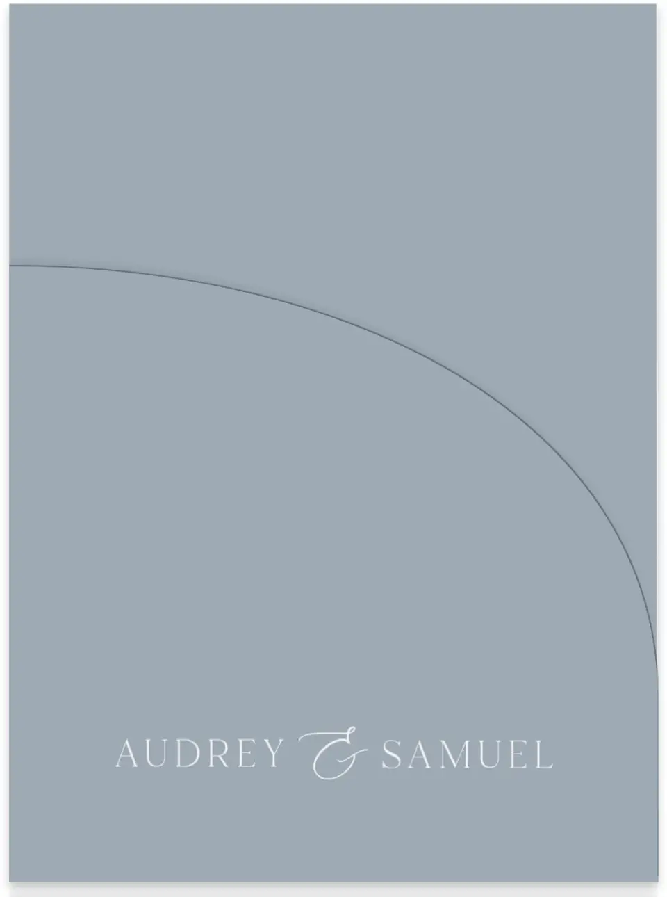 This is a 5¼" x 7.125" Folded Stacked Wedding Invitation called Graceful Petals printed in full color on Luxe Satin (coated) paper