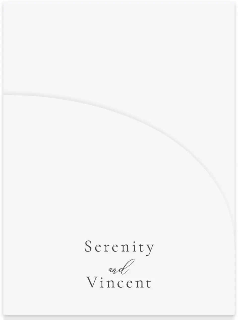 This is a 5¼" x 7.125" Folded Stacked Wedding Invitation called Graceful Greenery printed in full color on Luxe Satin (coated) paper