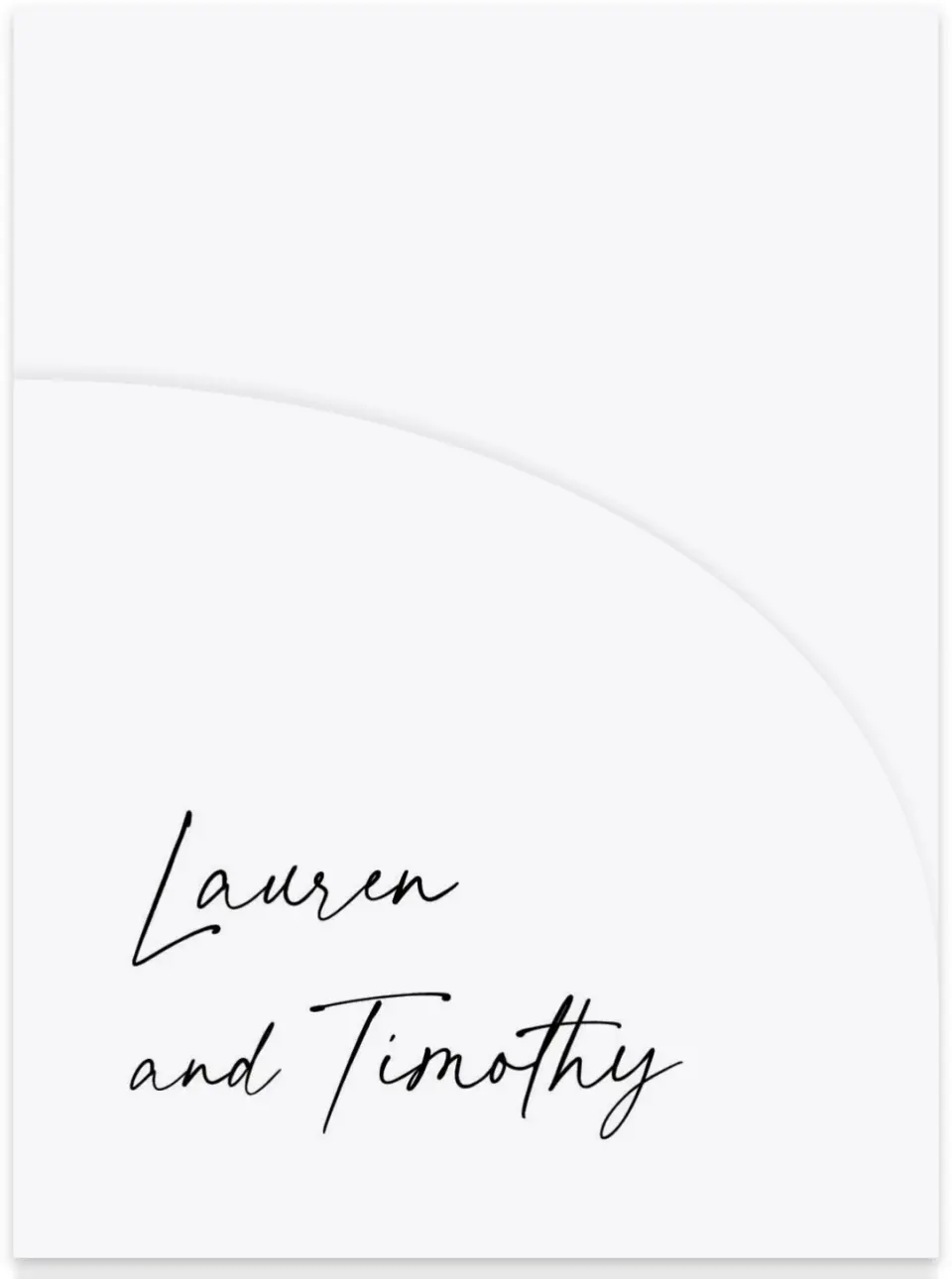 This is a 5¼" x 7.125" Folded Stacked Wedding Invitation called The Lauren printed in full color on Luxe Satin (coated) paper
