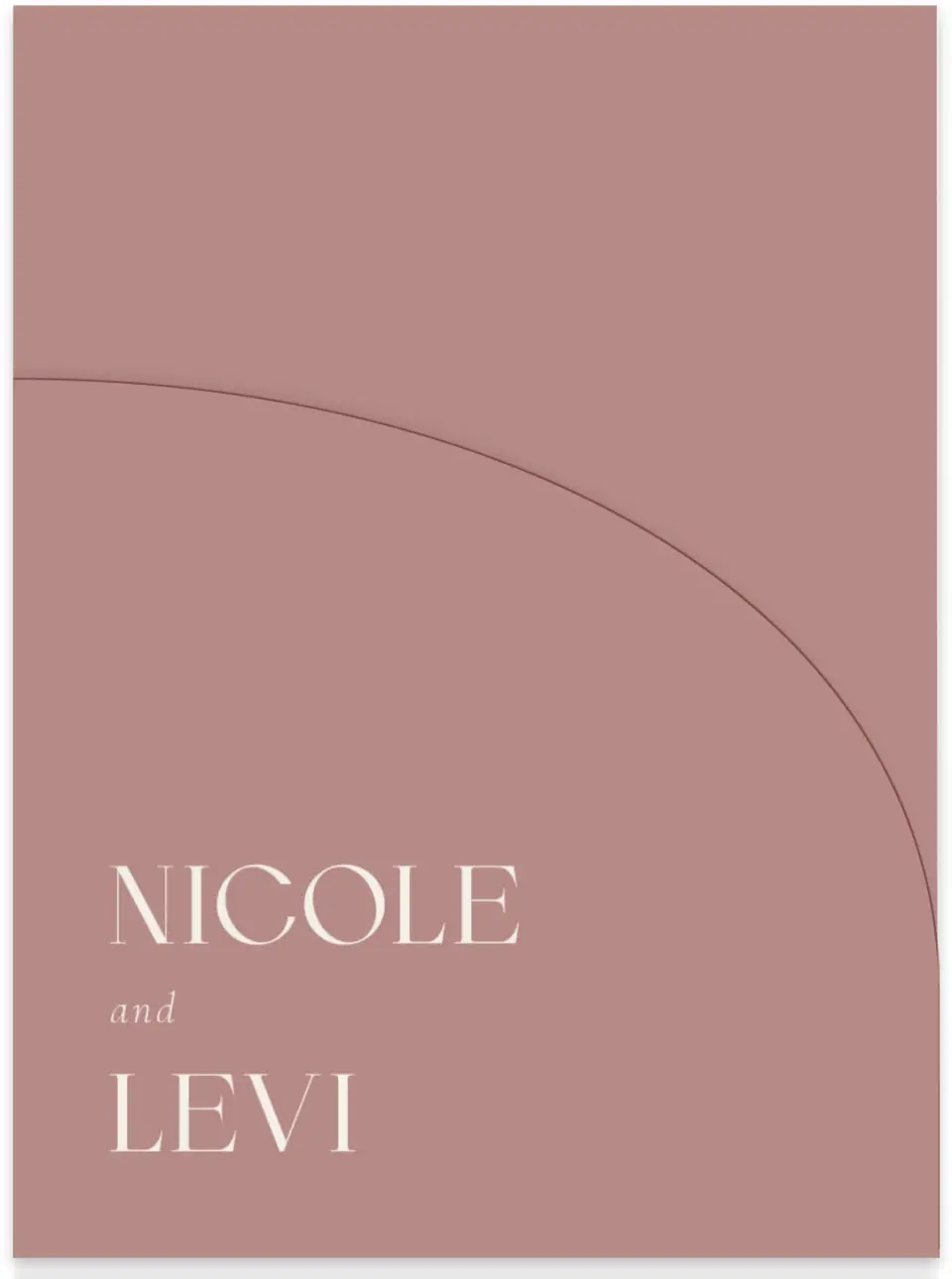 This is a 5¼" x 7.125" Folded Stacked Wedding Invitation called The Nicole printed in full color on Luxe Satin (coated) paper