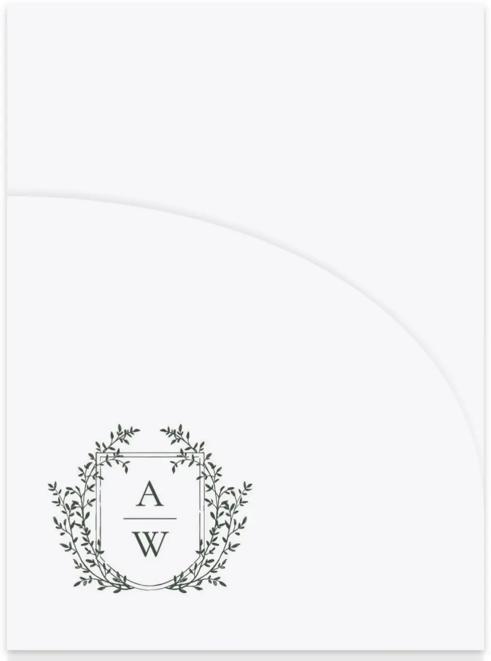 This is a 5¼" x 7.125" Folded Stacked Wedding Invitation called The Adaline printed in full color on Luxe Satin (coated) paper