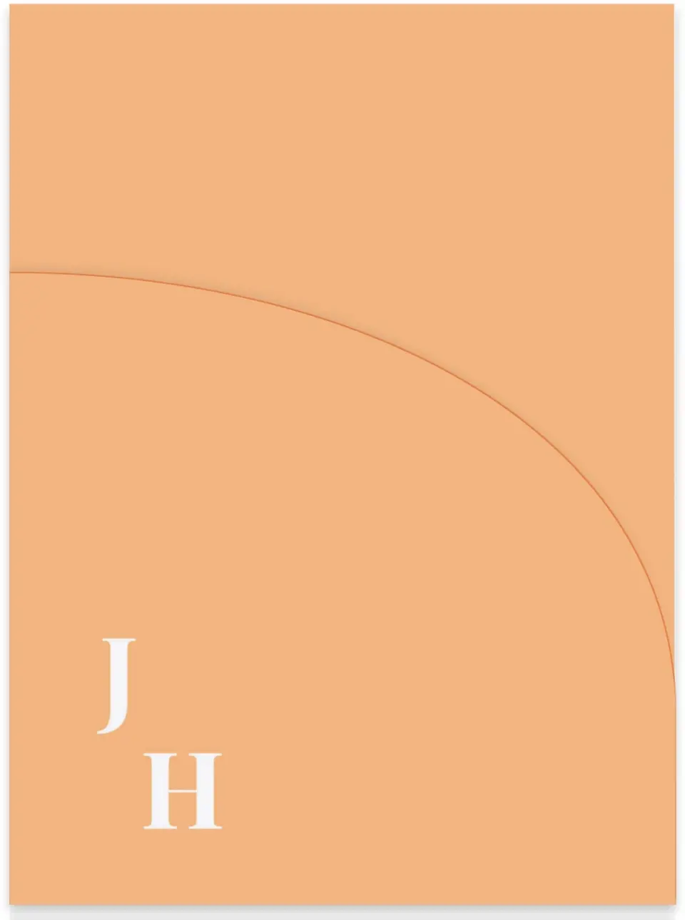 This is a 5¼" x 7.125" Folded Stacked Wedding Invitation called The Jess printed in full color on Luxe Satin (coated) paper
