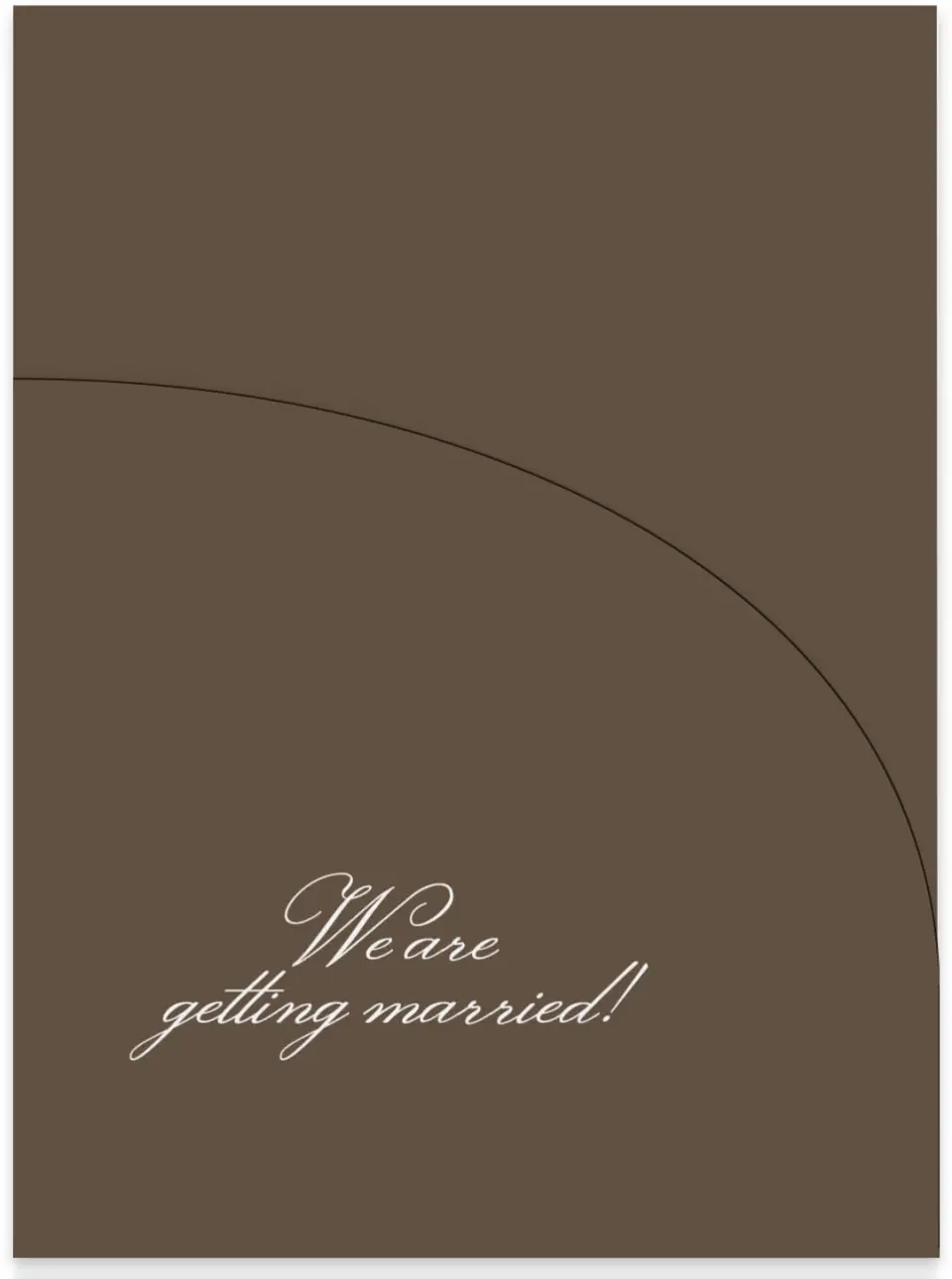 This is a 5¼" x 7.125" Folded Stacked Wedding Invitation called Holloway printed in full color on Luxe Satin (coated) paper
