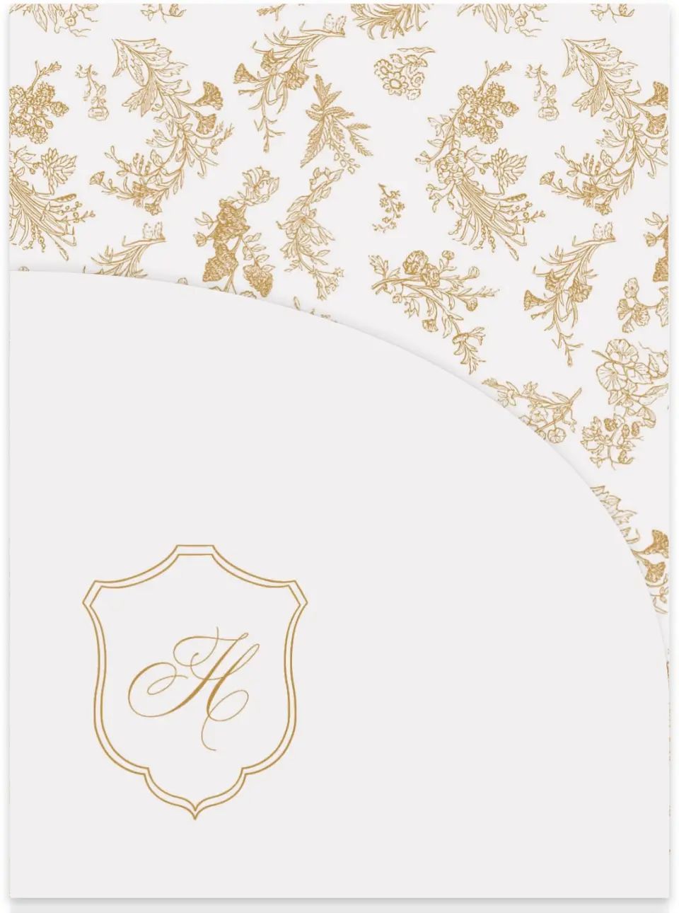 This is a 5¼" x 7.125" Folded Stacked Wedding Invitation called Wayzata printed in full color on Luxe Satin (coated) paper