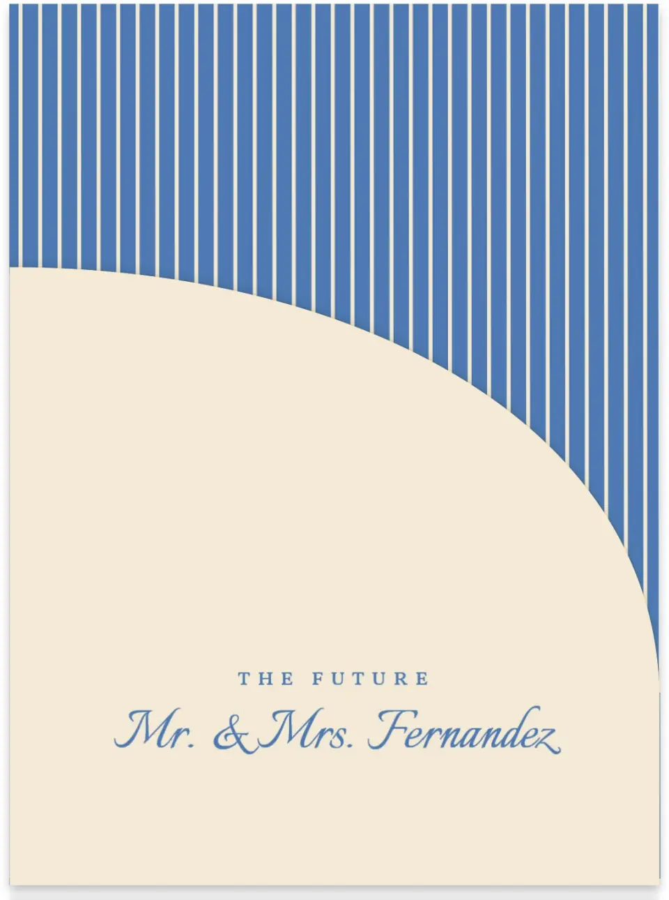 This is a 5¼" x 7.125" Folded Stacked Wedding Invitation called Cambridge printed in full color on Luxe Satin (coated) paper
