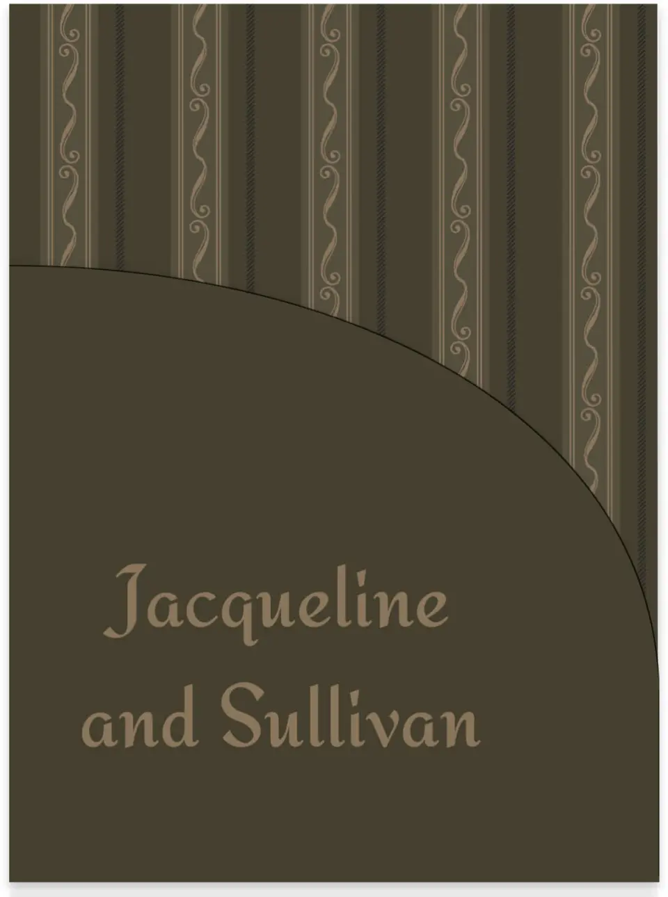 This is a 5¼" x 7.125" Folded Stacked Wedding Invitation called Lafayette printed in full color on Luxe Satin (coated) paper