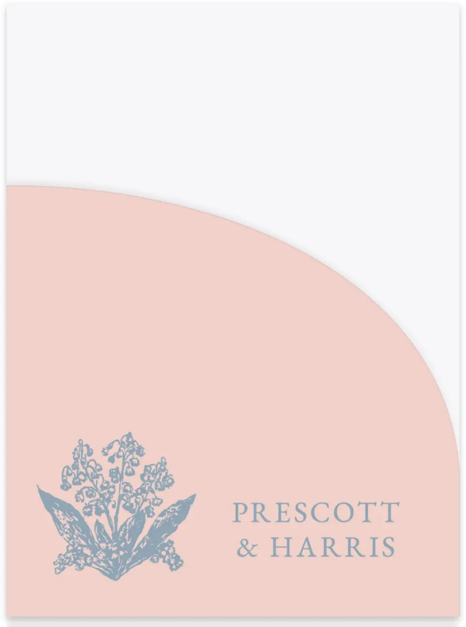 This is a 5¼" x 7.125" Folded Stacked Wedding Invitation called Watch Hill printed in full color on Luxe Satin (coated) paper